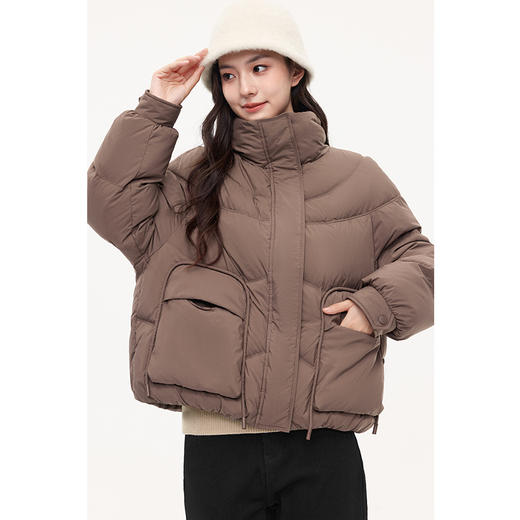 BSJ【特惠不退货】诗凡黎90鸭绒立领羽绒服2023冬新款外套女3EA480291 商品图0