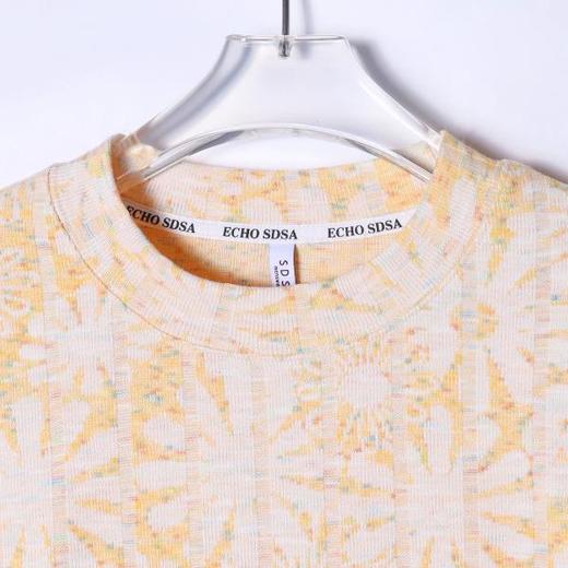 T1711秋季美式复古渐变菊花圆领套头宽松上衣情侣时尚上衣 商品图1