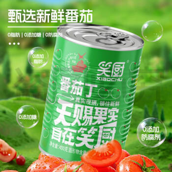 笑厨（XIAOCHU）新疆番茄丁400g*15罐装 配料鲜番茄 0添加剂西红柿丁罐头汁调味酱 /粮油调味 /调味品 /西式酱料 商品图2