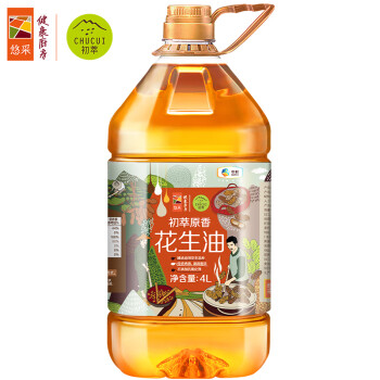 初萃【保真花生油】中粮 花生油4L 一级 物理压榨 食用油 /粮油调味 /食用油 /花生油