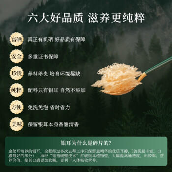 金丝耳有机富硒银耳礼盒80g冲泡即食银耳羹南北干货母亲节送长辈礼品物 /粮油调味 /南北干货 /菌菇干货 商品图6
