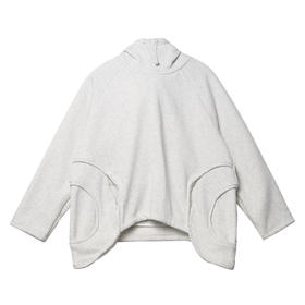 A新款中领不规则下摆设计连帽卫衣男女秋冬休闲宽松时尚百搭上衣