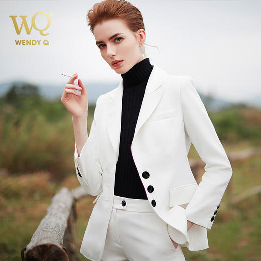 春秋白色帅气长袖西装套装女职业 商品图2