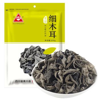 川珍细木耳208g 黑木耳椴木秋木耳无根煲汤凉拌炒菜山珍特产南北干货 /粮油调味 /南北干货 /菌菇干货 商品图2
