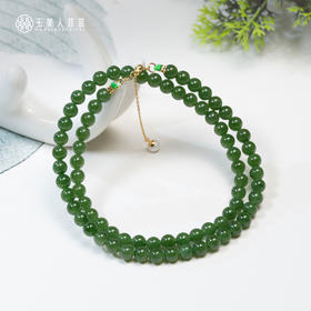 菲菲珠宝好*38961-碧玉小米链6mm