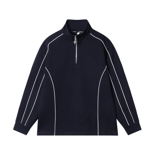 WY298秋冬季新款潮流拼接男女同款套装时尚拉链设计长袖宽松直筒裤子 商品图1