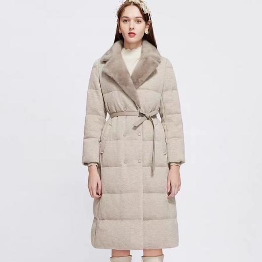 【LP同源】重磅牛货！水貂毛白鹅绒保暖外套女 商品图0