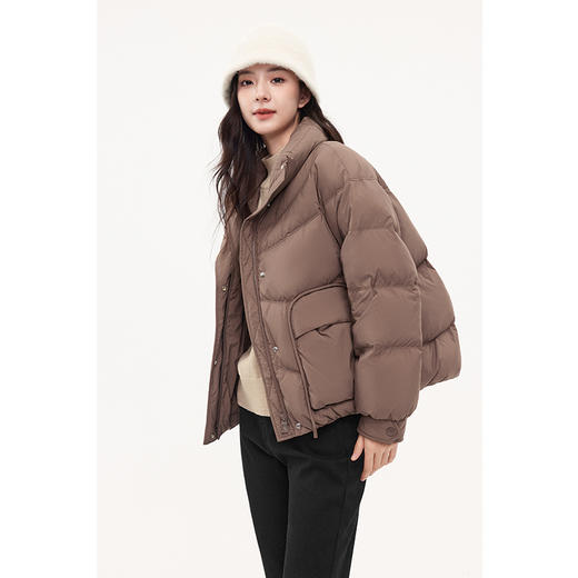 BSJ【特惠不退货】诗凡黎90鸭绒立领羽绒服2023冬新款外套女3EA480291 商品图4