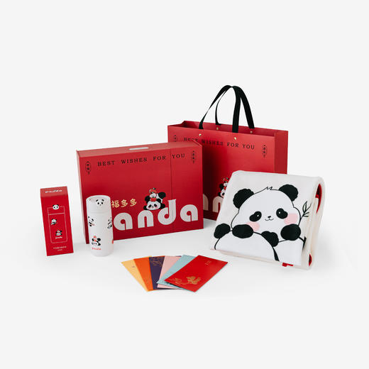 【福多多】 高端锦狐绒多福毯  平安喜乐保温杯 新春福袋 商品图1