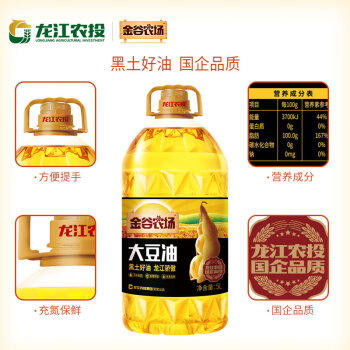 金谷农场 食用油 非转基因一级大豆油 5L 黑土好油 充氮保鲜 国企品质 /粮油调味 /食用油 /大豆油 商品图5