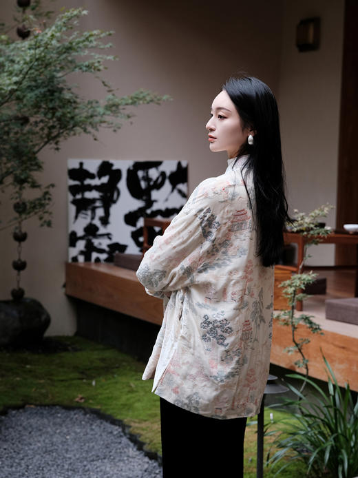 盛唐牡丹| 如意湖亭丝绒花扣外套-白色 商品图7