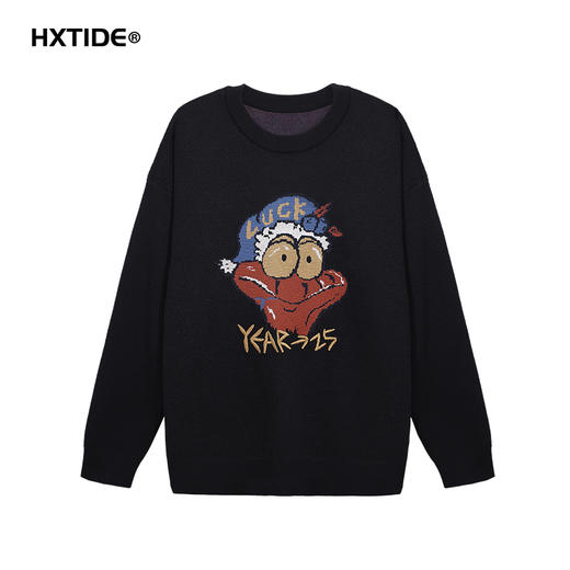 【断码清仓】HX 冬季圆领毛衫新年氛围C107440039101/02 商品图4