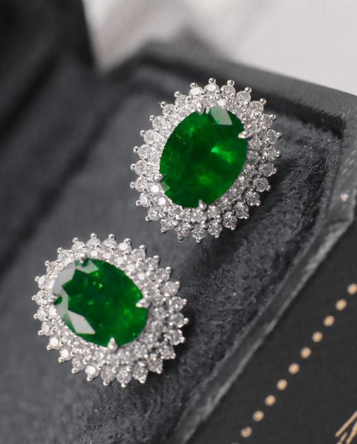 2.2ct刻面祖母绿耳钉 商品图0