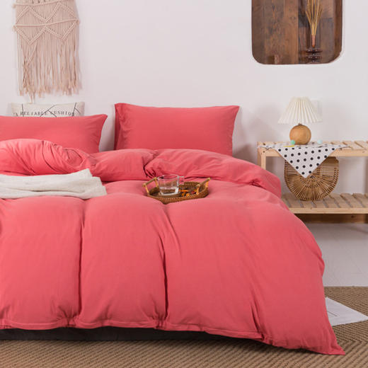 【天竺棉纯色四件套】针织棉四件套纯色天竺棉床品套件床单床笠柔软 商品图10