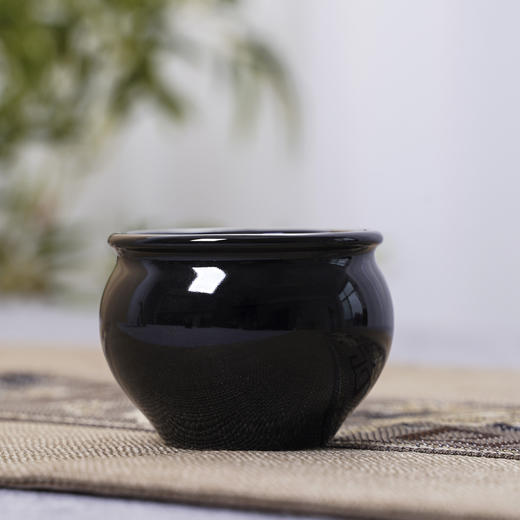 本土斋墨玉系列青瓷手工主人杯工夫茶器黑釉板子杯功夫茶具岩茶杯墨玉风水缸杯90ML墨玉板子杯50ML【不支持补差，非质量问题不退不换】S 商品图0
