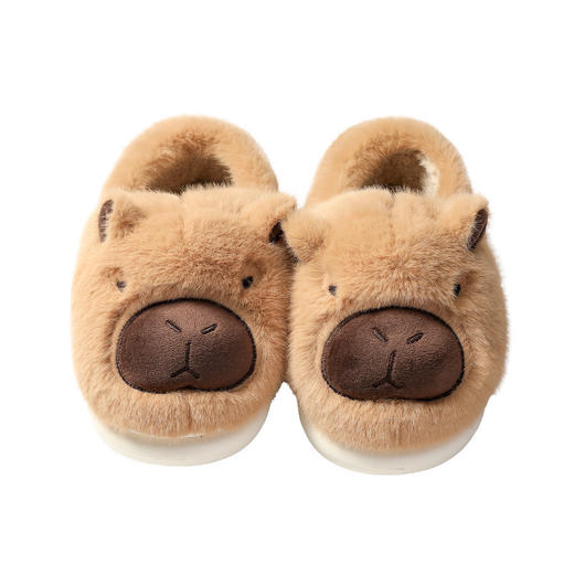 【团购】毛毛鞋 卡皮巴拉包根棉鞋 拖鞋 冬天家用居家防滑保暖 家居鞋 丑萌半拖棉鞋 商品图8