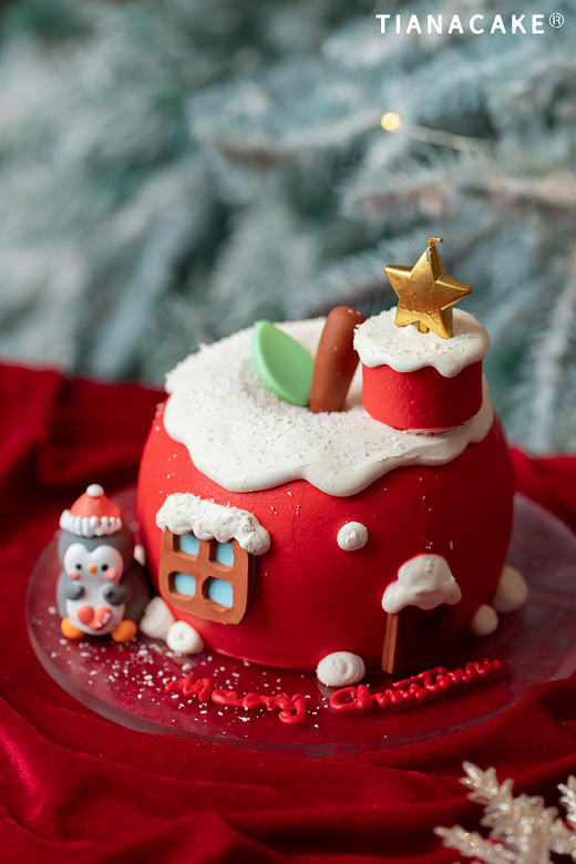 🌟圣诞限定｜苹苹安安小屋🍎（五寸红丝绒戚风） 商品图2