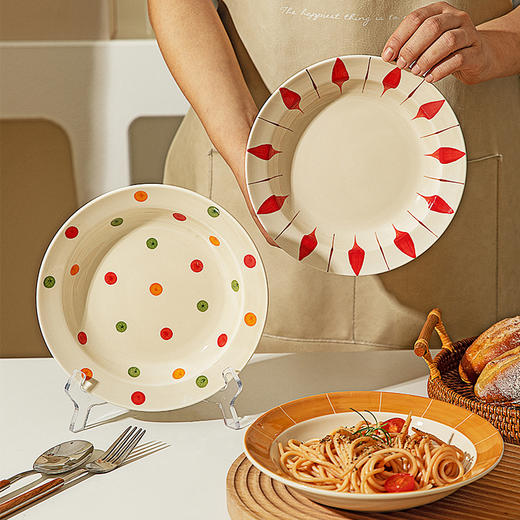 摩登主妇 日式盘子菜盘家用2024新款特别好看的餐具高级感面碗餐盘 商品图0