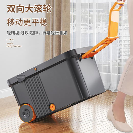 【洗涤脱水！集于一身轻松省力】旋转拖把家用免手洗一拖净墩布桶2024新款拖地神器自动甩干拖布，轻松一按，即刻甩净污水。ry 商品图2
