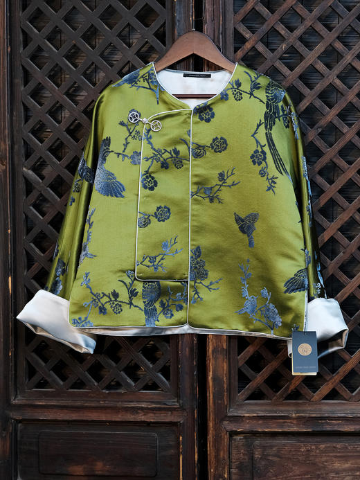 盛唐牡丹|喜上眉梢漳缎偏襟外套 商品图1