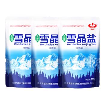 察尔汗雪晶盐260g*3袋【未加碘】青海湖盐无抗结剂中粒食用盐 /粮油调味 /调味品 /盐 商品图0