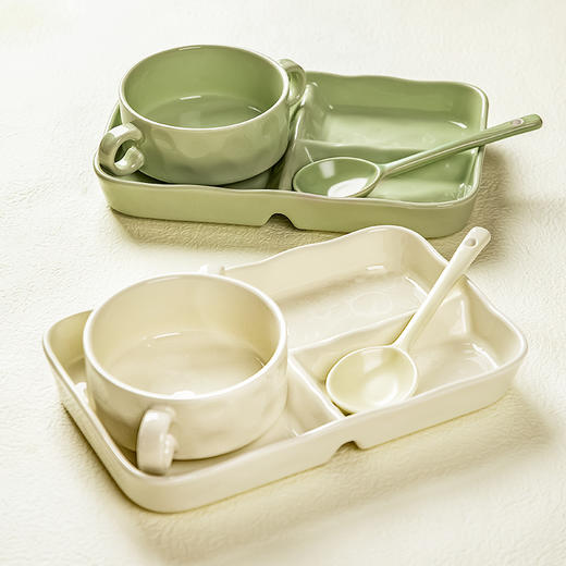 摩登主妇分餐盘陶瓷家用月子一人食餐具套装减脂早餐盘分格大人 商品图0