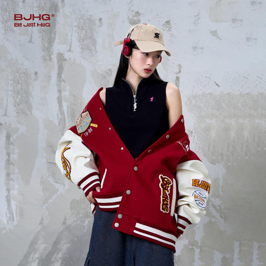 BJHG不计后果美式棒球服外套男款春季2025新款复古高级感情侣夹克 商品图1