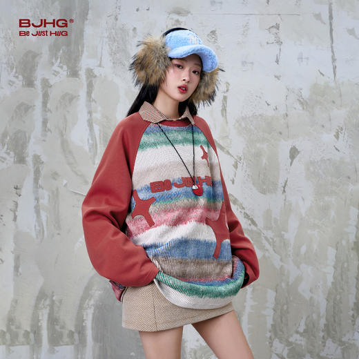 BJHG不计后果美式复古圆领卫衣男春季潮牌新款痞帅高级感情侣上衣 商品图1