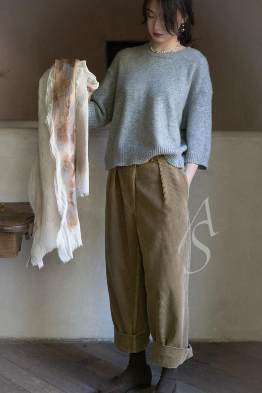 Boboutic 浅灰色圆领丝羊绒毛衣 商品图6