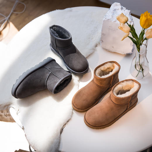 REREJOY 薄底羊毛皮一体雪地靴 商品图8