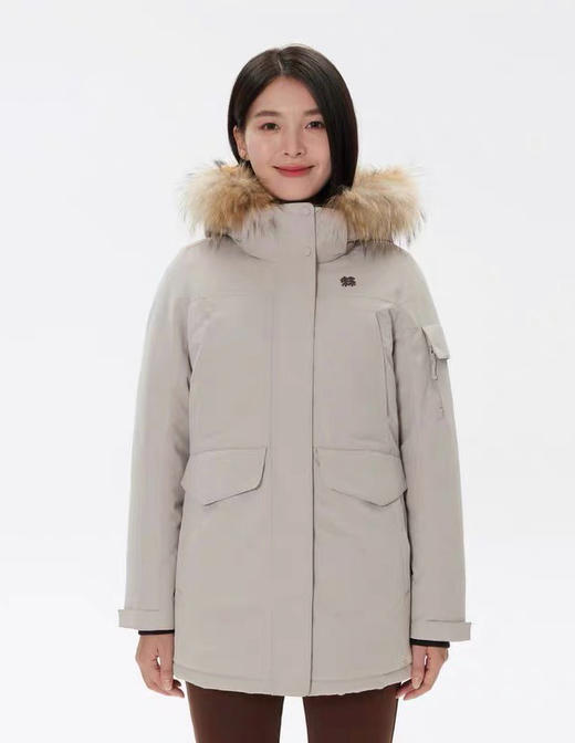 仅黑L一件 亏清不退 两棵树 纯圆正 女款极光羽绒服 炒鸡暖 大毛领灰鹅绒 扛风挡雨带收腰 商品图10