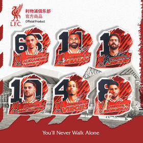 【官方正版】利物浦俱乐部 | 球员肖像冰箱贴球迷家居装饰磁铁