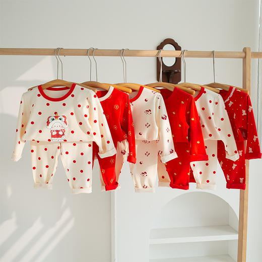 7天内发货【过新年穿新衣】新年款儿童纯棉家居服套装90-160码蛇年年服聚 商品图0