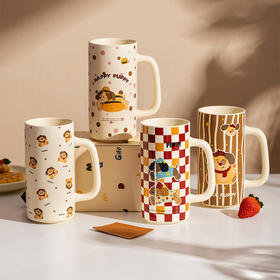 摩登主妇可爱小狗杯子家用喝水杯高颜值早餐杯好看高杯陶瓷马克杯