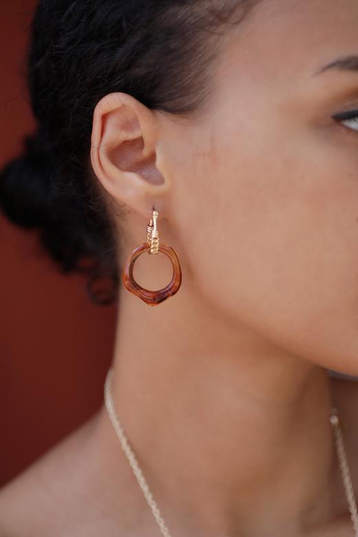 LHWINDSOR Swing秋千耳环优雅环形可拆卸耳坠复古麻花锁链两种戴法耳饰 商品图2