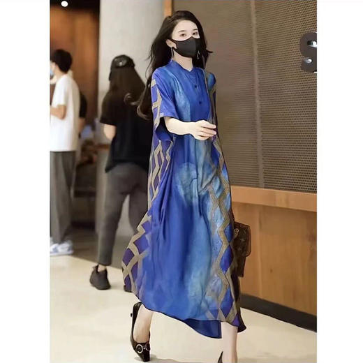 雀说阔太太高端高贵气质连衣裙夏季新款宽松时尚连衣裙AL8391H 商品图4