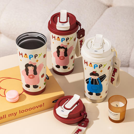 摩登主妇 咖啡保温杯乔迁新居伴手礼便携水杯可爱杯子情侣对杯礼盒 商品图4