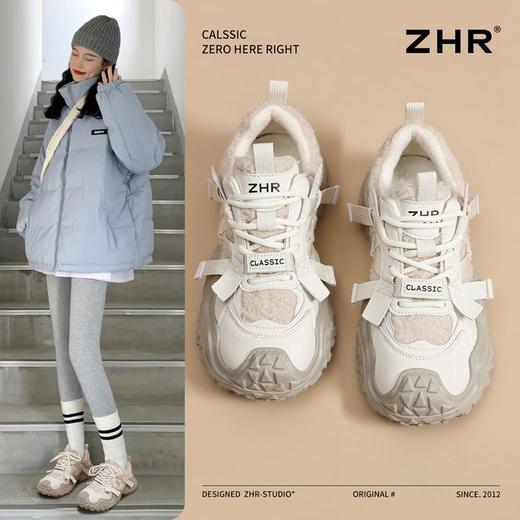 ZHR则则加绒厚底运动休闲鞋女冬季雪地靴保暖棉鞋大头增高老爹鞋 商品图1