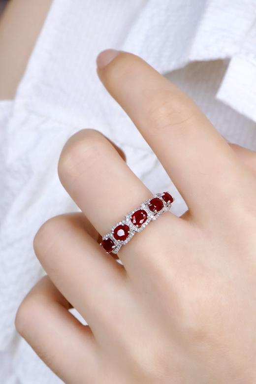 1.65ct刻面红宝石排戒戒指 商品图3