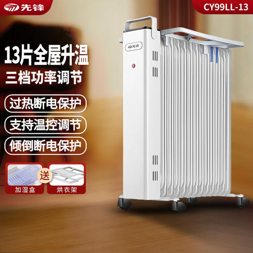 先锋取暖器CY99LL-13电热油汀家用电暖气省电电暖器 商品图0