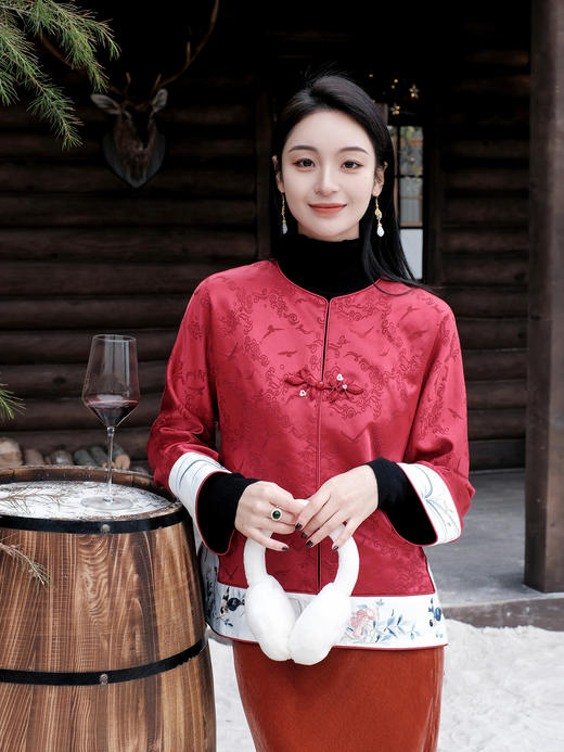 盛唐牡丹|闲云野鹤丝毛手推绣外套 商品图1