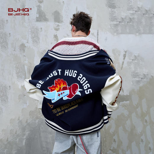 BJHG不计后果美式棒球服外套男款春季2025新款复古高级感情侣夹克 商品图2