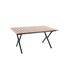 徽羚羊 云随 碳钢 木纹蛋卷桌 90cm HLY-YYTC-22108