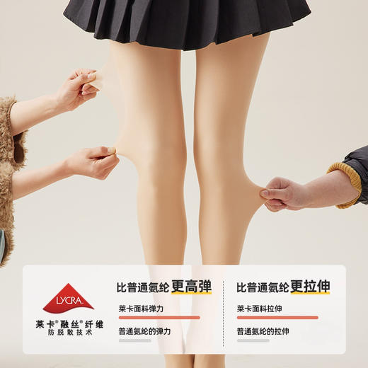 【双层光腿神器】720针莱卡自然裸感肤色加绒加厚肉色秋冬打底连裤袜，日常居家，外出通勤，就像第二层肌肤一样 商品图1