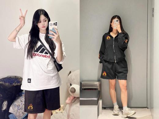 B家 火焰环印花运动短裤（JN） 商品图0