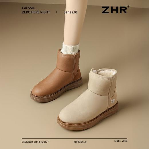 ZHR则则加绒保暖雪地靴真皮棉靴2024冬季新款防滑棉鞋运动休闲鞋 商品图9