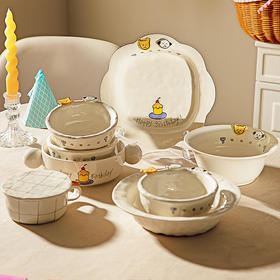 摩登主妇 早餐盘子一人食分格盘餐具家用碗具酸奶碗碟圣诞生日礼物