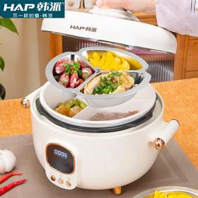 韩派三格鸳鸯锅家用高压双胆电饭煲大容量多功能智能高压力电饭煲鸳鸯胆火锅压力锅