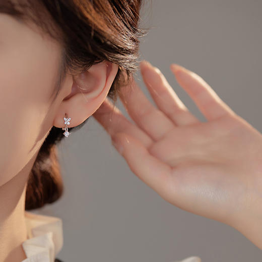 【敏蝶】S925银闪钻蝴蝶耳扣【BF-ES1067】 商品图2