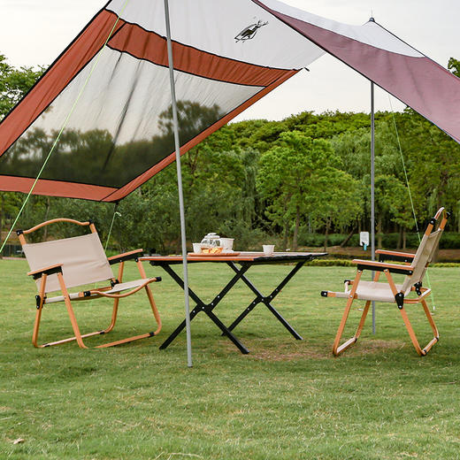 徽羚羊 云随 碳钢木纹蛋卷桌 60cm HLY-YYTC-22107 商品图1